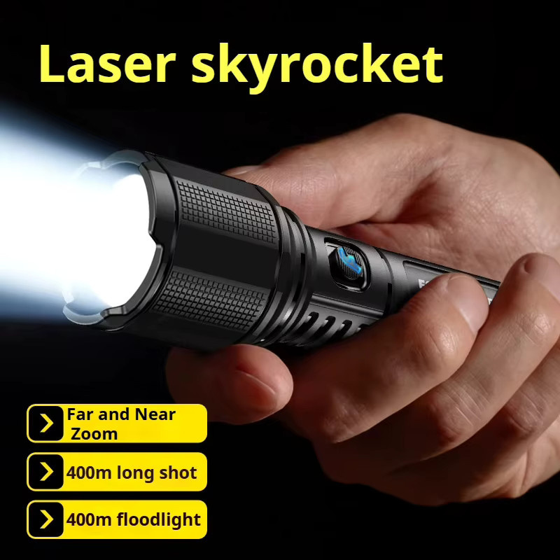 AIRAMRS ZF02 LED Outdoor Taschenlampe mit Zoom und Wasserdichtigkeit, Schwarz - Bild 4