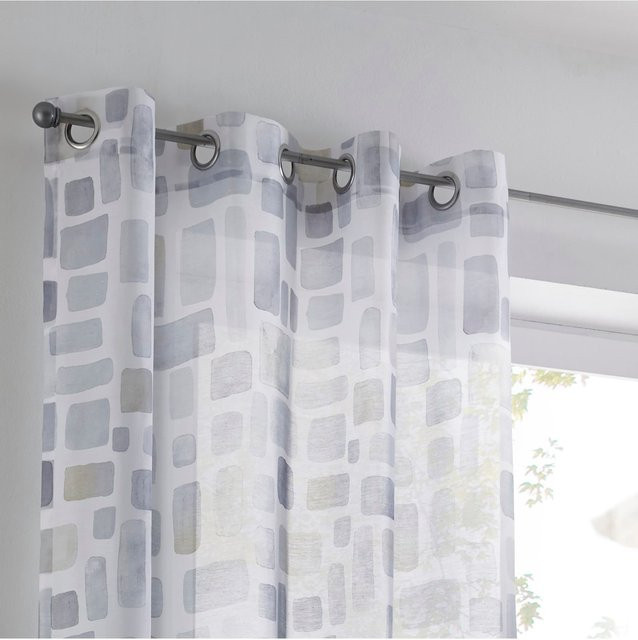 Heine Home Dekostore semi-transparent mit Ösen aus 100% Polyester in Weiß, Grau und Beige - Bild 1