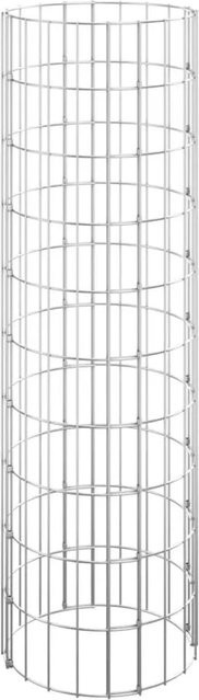 vidaXL Gabionen-Säule Rund aus verzinktem Stahl in Silber, Durchmesser: 30 cm, Höhe: 100 cm - Bild 1