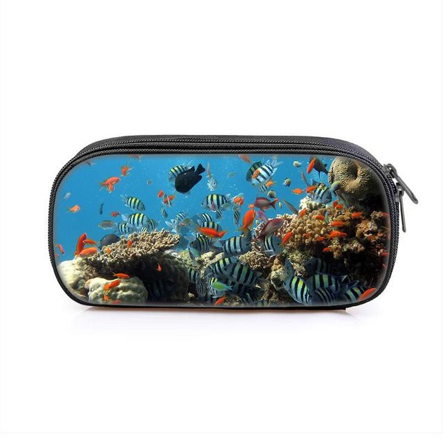 Fancy Style Studio Federmäppchen Unterwasserwelt in Blau mit großem Fassungsvermögen - Bild 1