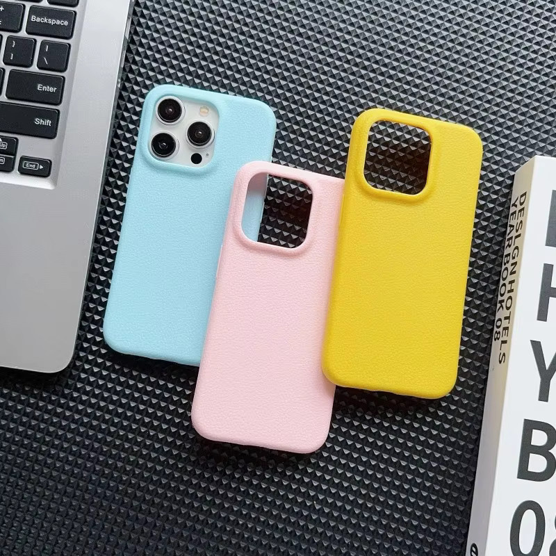 EHUIDE Lederstruktur-Hülle für iPhone in Weiß, stoßfestes und rutschfestes Candy Soft Cover - Bild 3
