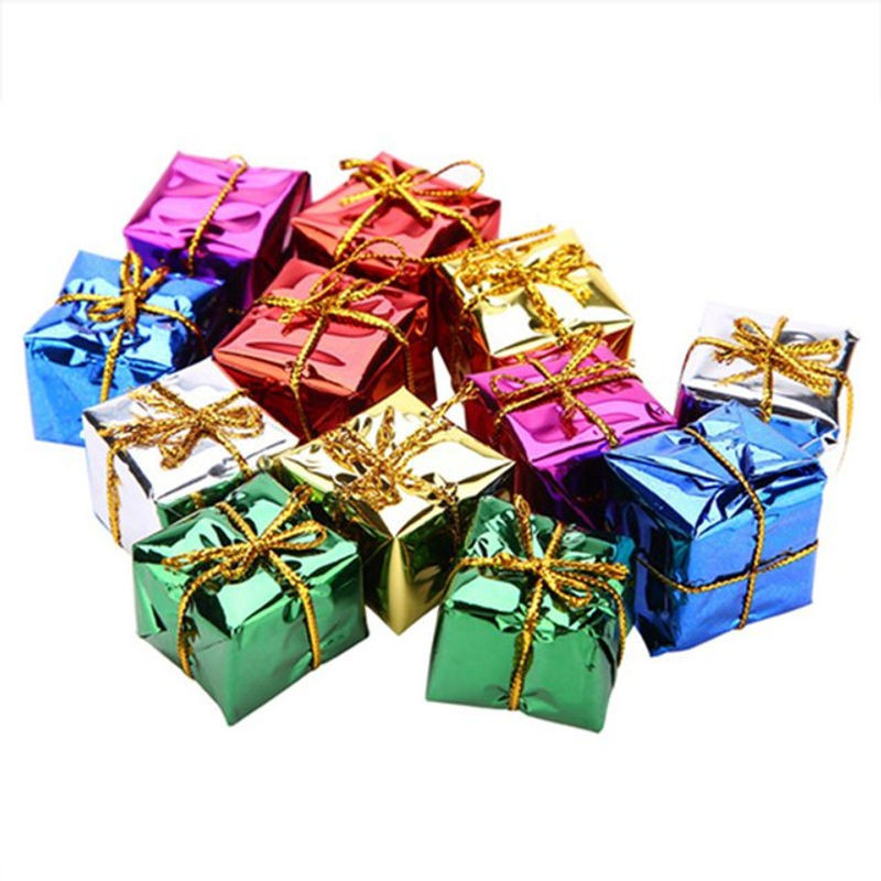 TOMTOP JMS 12er Set Weihnachts-Hängeornamente in Geschenkbox, mehrfarbig, abstraktes Design aus Schaumstoff und Kunststoff - Bild 1