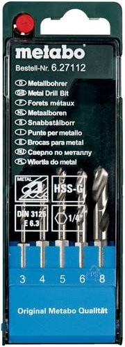 Metabo HSS-G Metall-Spiralbohrer-Set 5-teilig in Silber - Bild 1