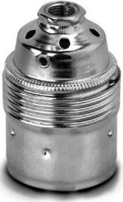 Houben E27 Fassung mit M10x1 Gewinde in Messingfarben und Porzellan - Bild 1