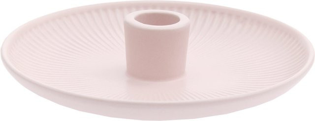 Rico Design Keramikkerzenhalter in Hellrosa für Stabkerzen und Spiralkerzen, B/T/H: 15,5 x 15,5 x 3,5 cm - Bild 1