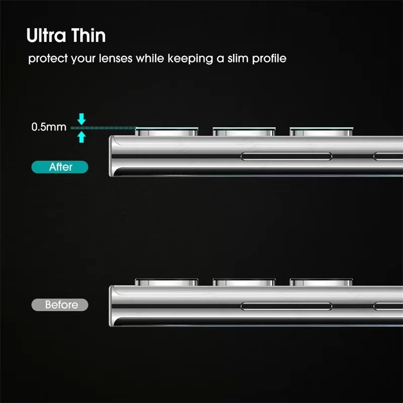 9H HD Kameraschutz aus Aluminiumlegierung und gehärtetem Glas mit 9D-Metallring für Samsung Galaxy Tab S10 FE Plus, S9 FE Plus und Ultra in Silber - Bild 3