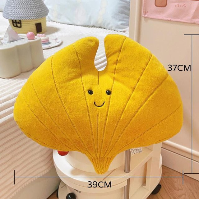 Yiran Health & Beauty Lachendes Gesicht Ahorn Ginkgo Blatt Plüschkissen, Stofftier - Bild 1