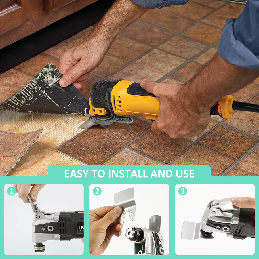 Hands DIY Oszillierende Klingen aus Edelstahl für Multitools zum Entfernen von Fliesen, Kleber und Farbe, Silber - Bild 2