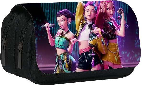 Huntrix Kpop Federmäppchen mit Doppel-Fach und Studenten-Print in Multicolour - Bild 1