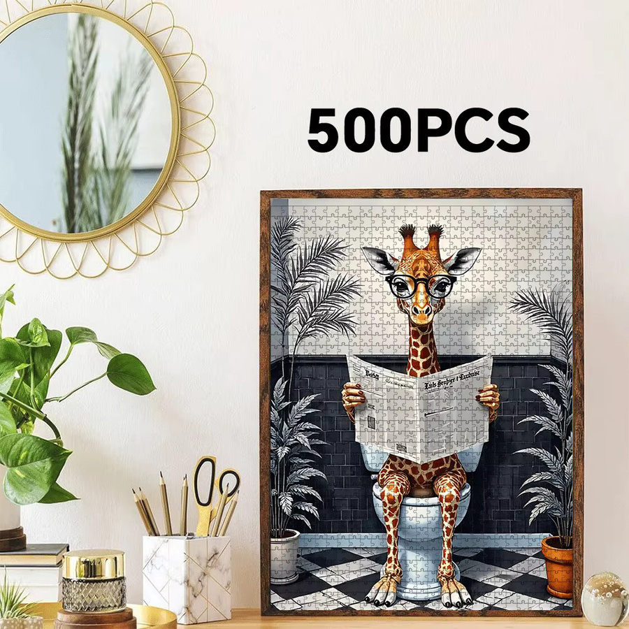 AZNM Giraffe, Toilette, Zeitung, Pflanzenpapier-Puzzle, Bunt / Mehrfarbig - Bild 3