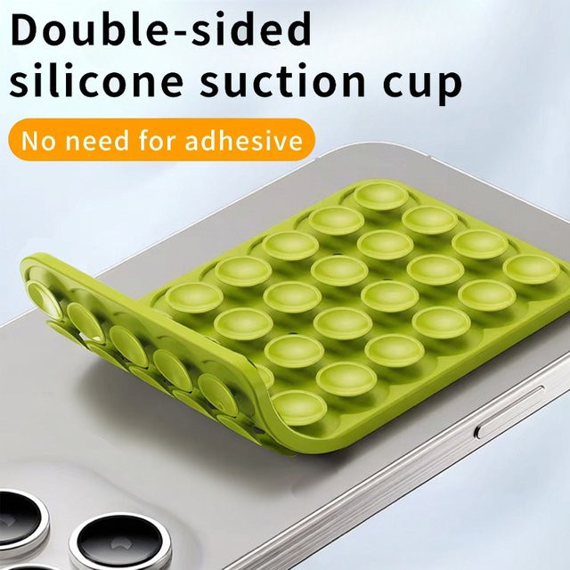 OAKCHARM Doppelseitiges Silikon-Saugpad für iPhone 17 16 Pro in Schwarz mit Klebstoffrückseite zum Befestigen - Bild 1