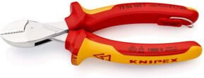 Knipex X-Cut Kompakt-Seitenschneider 73 06 160 T BK in Schwarz-Rot, verchromt, mit Befestigungsöse und VDE-Zulassung, Länge: 160 mm - Bild 1