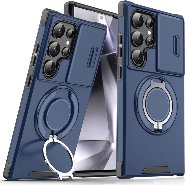 Magnetische Schutzhülle mit Schiebe-Linsenschutz für Samsung Galaxy S26 Ultra, S26+ und S26 Plus in Blau - Bild 1