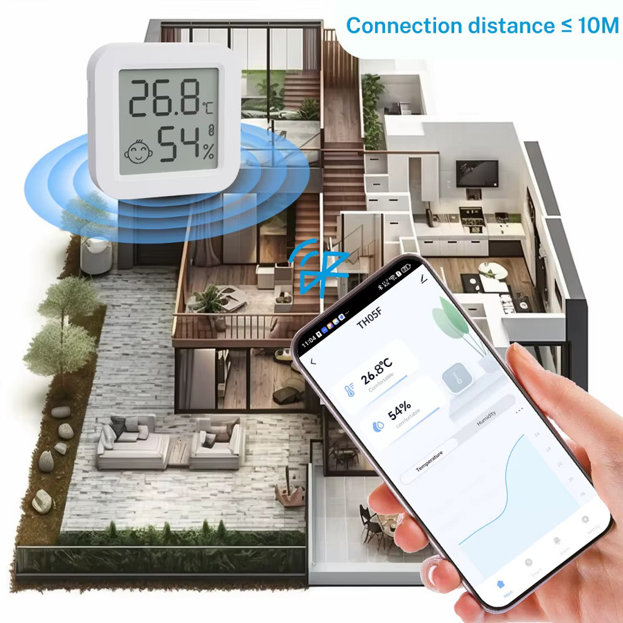 Tuya Mini Thermometer Hygrometer in Weiß mit Bluetooth, App-Steuerung und Smart Home Integration für SmartLife und Alexa - Bild 4