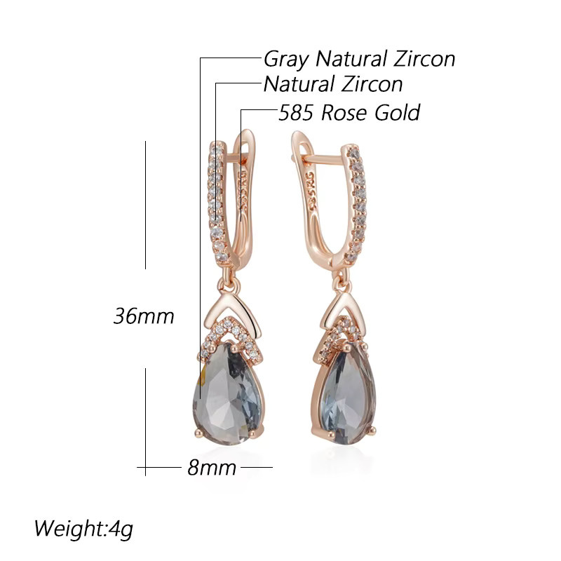 Wbmqda Ohrringe, 585 Roségold, Kristall, Zirkonia, Damen - Bild 2