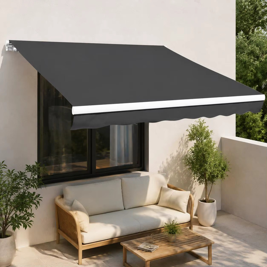 Markisenstoff Leinwand aus Polyester in Anthrazit B: 300 cm, H: 250 cm - Bild 6