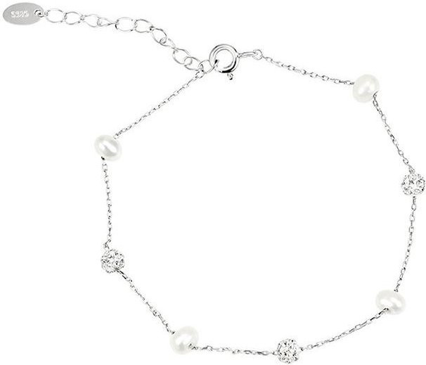 Lucky Star Jewelry Armband, Perle, Strasskugel, 925 Sterling Silber, Damen - Bild 1