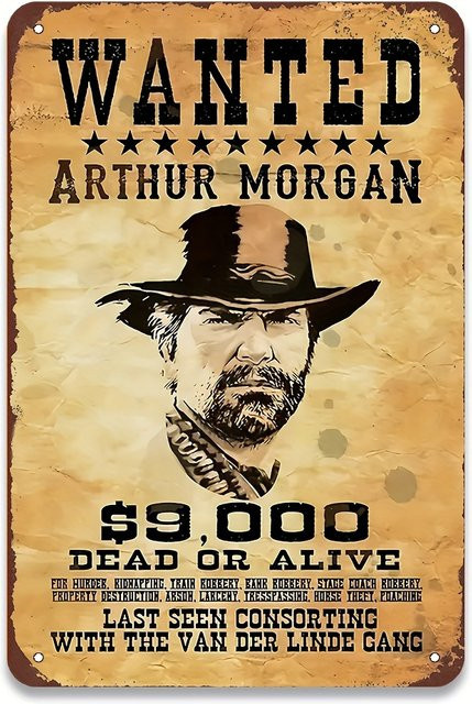 Arthur for Vintage Metallposter Portrait aus Schmiedeeisen und Aluminium, rechteckig, Breite: 30,48 cm, Höhe: 14,0 cm - Bild 1