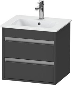 Duravit Waschtischunterschrank Ketho Compact in Grau, wandhängend mit 2 Schubladen, B/T/H: 50 x 41,2 x 48 cm - Bild 1