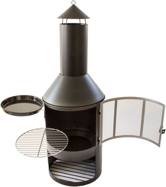 LEMODO Gartenkamin Chiminea mit Grillrost und Pfanne für die Terrasse - Bild 1