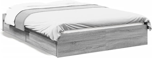 vidaXL Bettgestell mit Schubladen in Grau Sonoma aus Holzwerkstoff, B/T/H: 120 x 200 cm - Bild 1