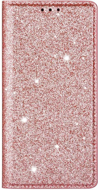 Glitzer Leder Hülle für Samsung Galaxy S25 S26 S24 S23 FE S22 S21 Ultra Plus A37 A57 A07 A17 A06 A16 A36 A56 A26 Flip Cover in Pink - Bild 1
