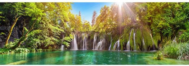 Aidegou2 Leinwand Wandbild Landschaft Herbst Natur mit grünem Baum, B: 60 cm, H: 150 cm - Bild 1