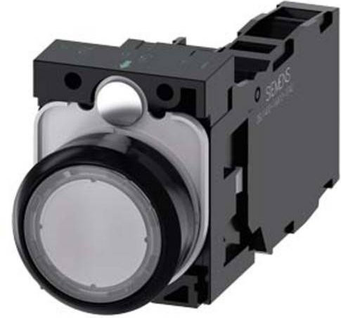 Siemens Drucktaster 3SU1103-0AB70-1FA0 in Schwarz und Transparent aus Kunststoff - Bild 1