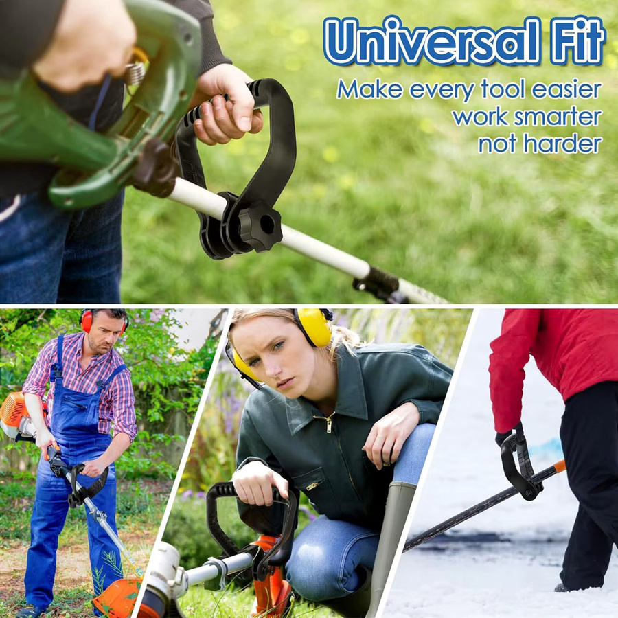 Universeller Metall-D-Griff Schaufelgriff-Ersatz mit Schnellklemme in Schwarz für Schneeschaufeln und Gartenwerkzeuge - Bild 4