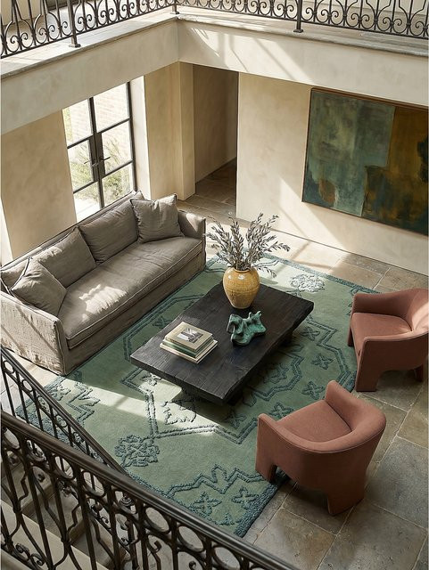 Hochflorteppich Orient Kadima in Blau, hand-tufted, B: 200 cm, T: 290 cm - Bild 1