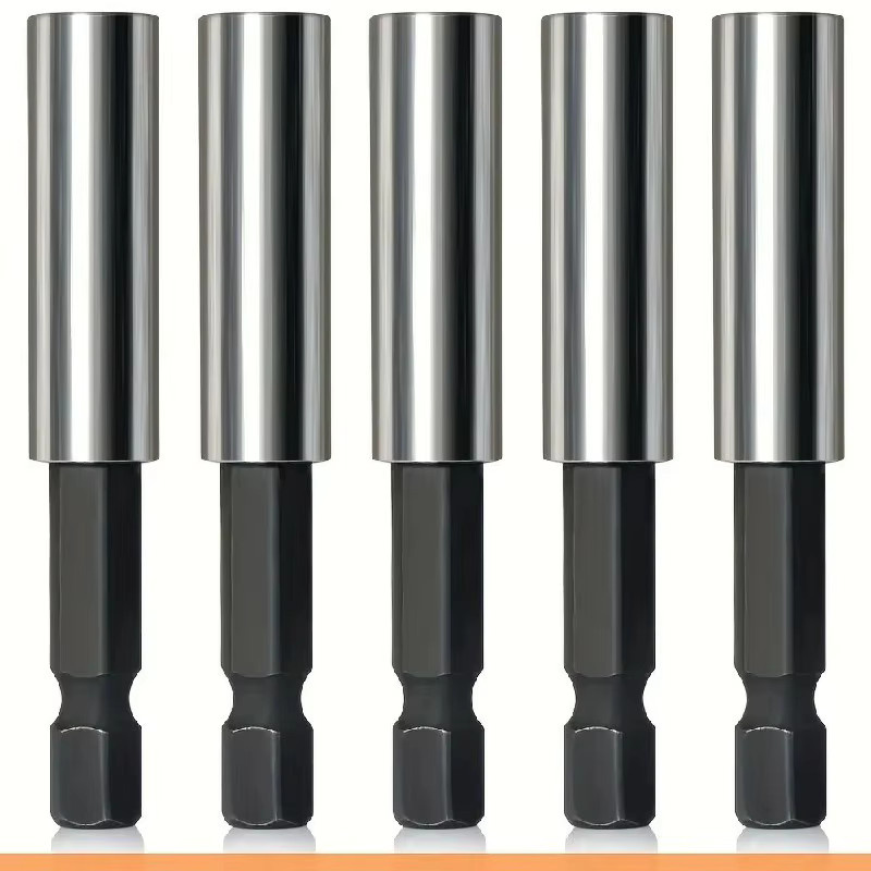 WEELEE Magnetisches Bit-Holder Set mit Sechskantgriff-Adapter und 1/4 Zoll Verlängerung in Silber - Bild 2