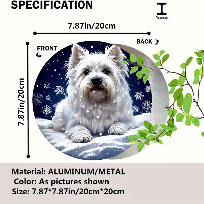 Potdemiel Rundes Metallschild Hund Vintage Wandkunst aus Aluminium für drinnen und draußen Durchmesser: 20 cm - Bild 2