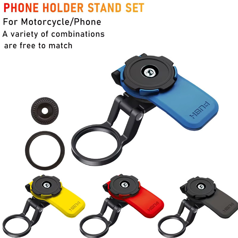 Universelle Motorrad- und Fahrrad-Handyhalterung mit Vibrationsdämpfer für iPhone und Android-Telefone von 4 bis 7,2 Zoll in Schwarz-Rot - Bild 2