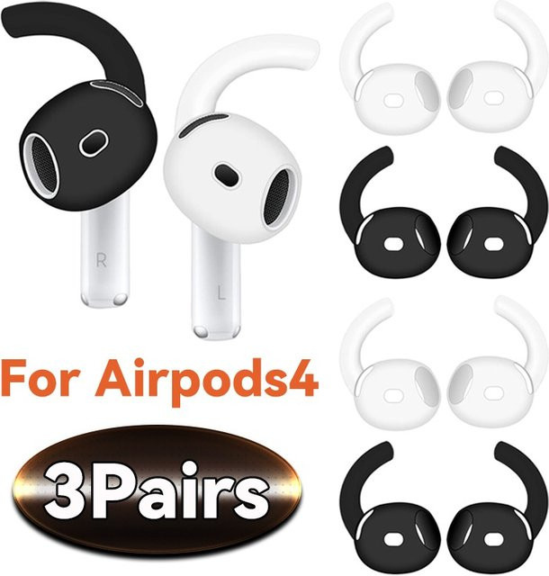 3/1 Paar Silikon-Ohrbügel für Apple AirPods 4, weiche Anti-Drop-Haken in Transparent - Bild 1