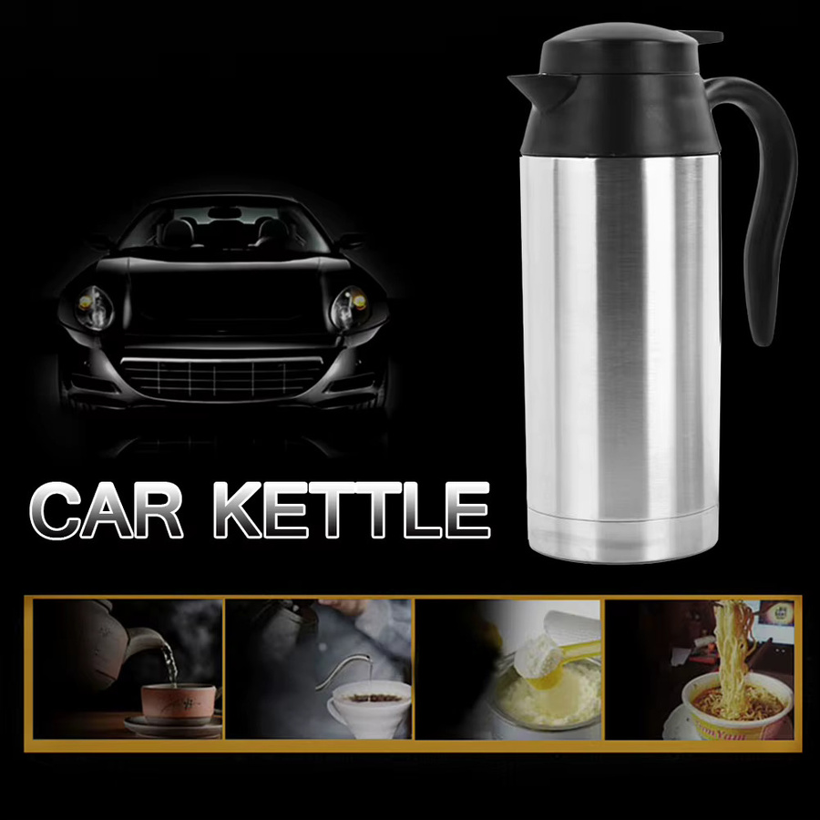ATUOTIN Elektrischer Wasserkocher aus Edelstahl für Auto und Lkw, 12V/24V Reise-Warmwasserbereiter für Tee und Kaffee, Farbe: Silber, Volumen: 300-750 ml - Bild 5
