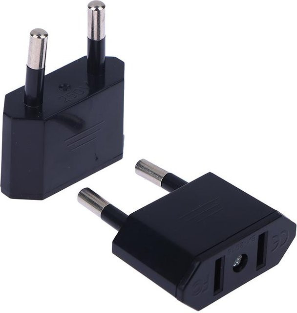 2 Stück Putwer Lova Reiseadapter Set US-China zu EU-Stecker in Schwarz - Bild 1
