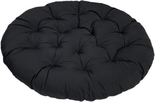 Amusedly Papasan Stuhlkissen rund, gepolstert mit Bändern, schwarz, Durchmesser: 50 cm - Bild 1