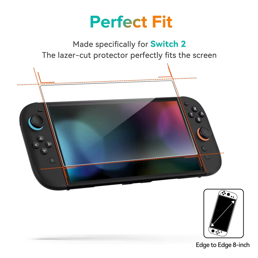 Nintendo Switch Displayschutzfolie aus gehärtetem Glas, transparent, HD, kratzfest - Bild 2