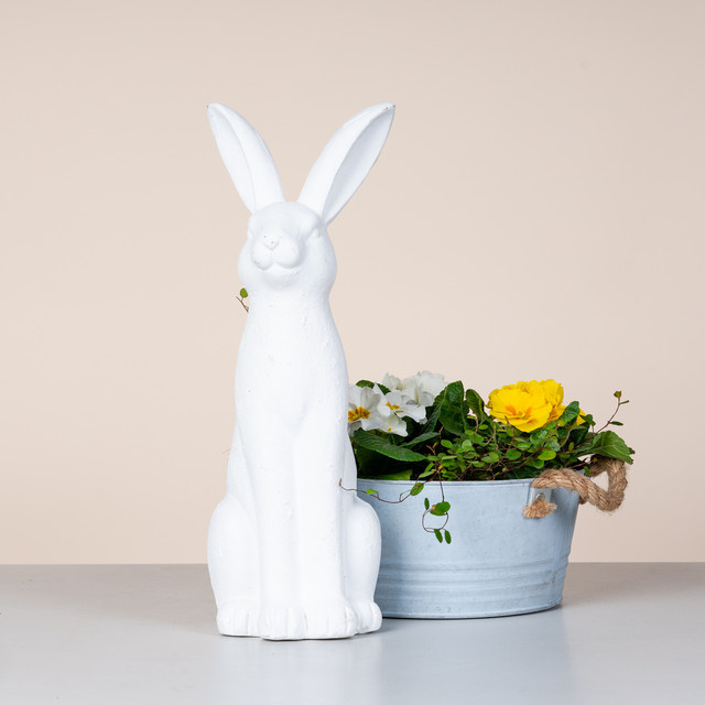 Blume2000 Deko Hase Weiß für Ostern aus Keramik und Fiberglas, Höhe: 42,0 cm - Bild 1