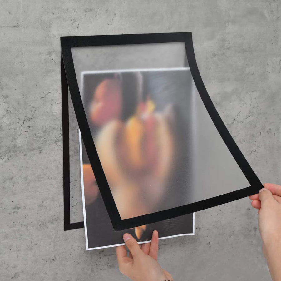 5er Set ESHANG Magnetische Fotorahmen A4 in Schwarz, Selbstklebender Posterrahmen aus PVC für Wandmontage, B/H: 21 x 29,7 cm - Bild 5