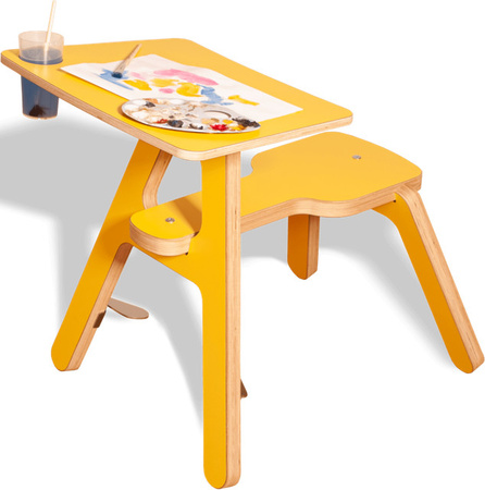 timkid Malbank CLEXO Kinder Malbank in Sonnengelb B/T/H: 46,5 x 67,5 x 59 cm