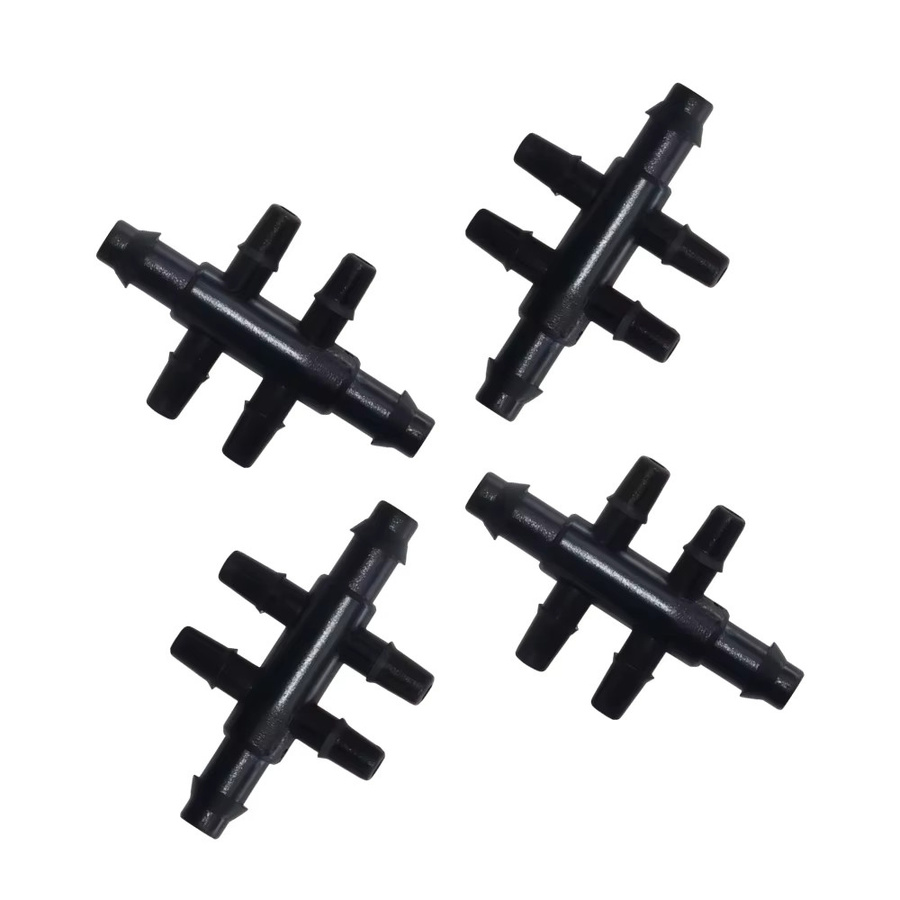 20 Stück 6-Wege-Tropfbewässerungsadapter mit Widerhakenanschluss in Schwarz für 4/7mm bis 3/5mm Schläuche zur Wasserrohr-Reparatur - Bild 5