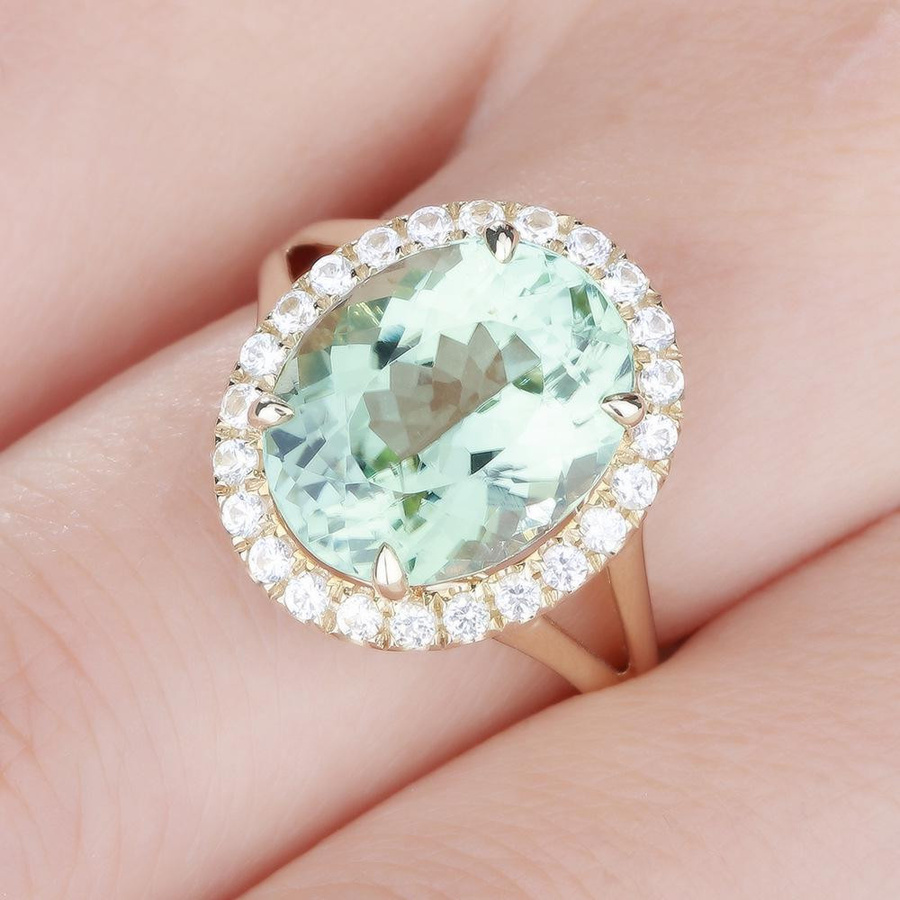 POMOiii Ring, 14k Gold, Grüner Topas, Diamant, Damen - Bild 3