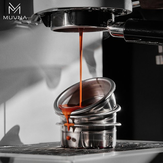 MUVNA 8er Set Espresso-Kaffeefilterkörbe aus Edelstahl in Silber für 15g bis 22g Siebträger kompatibel - Bild 1