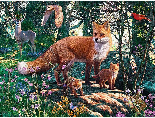 FIYO Diamantmalerei Fuchs als Motiv für die Diamantstickerei, B/H: 40 x 30 cm, Mehrfarbig - Bild 1