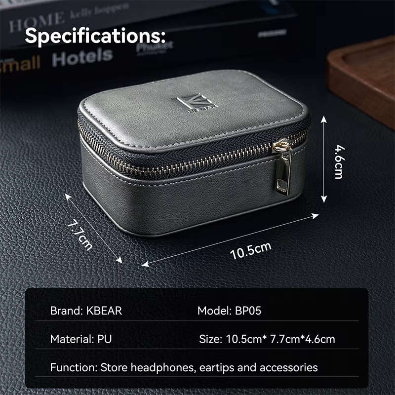 KBEAR HP04 HP05 Kopfhörer-Aufbewahrungskoffer in Grau, tragbare Hülle für KBEAR KB02 KB03, KZ EDX PRO, ZS12 PROX und ZS12 PRO2 - Bild 3