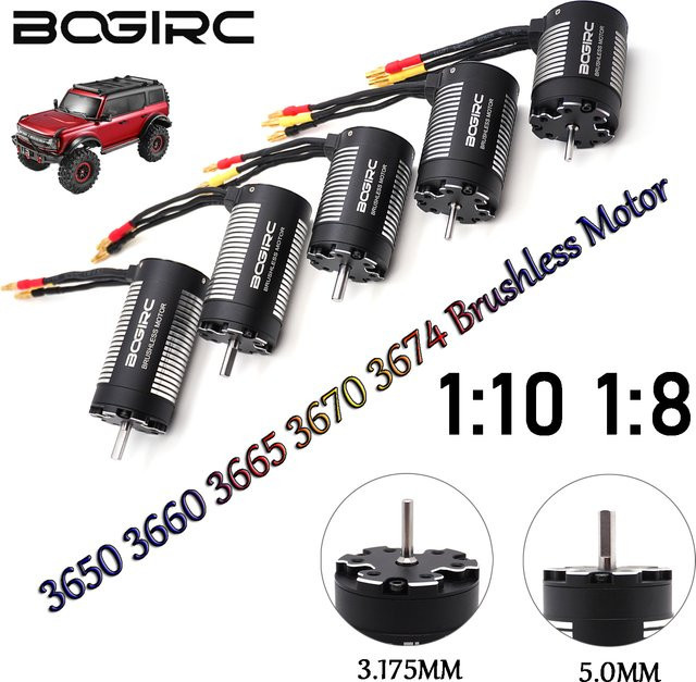 BOGIRC Bürstenloser Motor, 5,0/3,175mm Welle, für 1:10 1:8 RC Modell Offroad-Rennsportteile - Bild 1