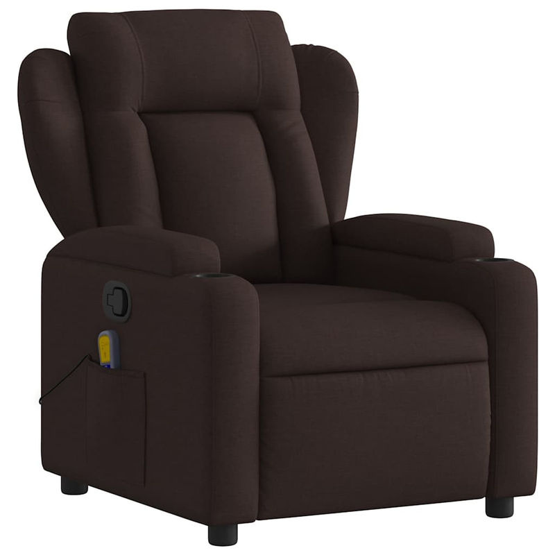 Vidaxl Klappbarer Massagesessel als Relaxsessel in Braun mit Stoffbezug - Bild 5