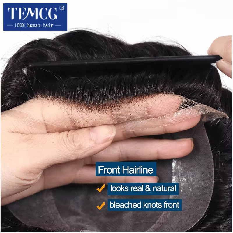 Echthaar-Haarprothese für Herren, Spitzenfront- und Mono-Top-Toupet - Bild 4