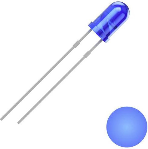 Quadrios 2111O151 LED Blau Rund 3mm mit 1300 mcd und 30° Abstrahlwinkel - Bild 1